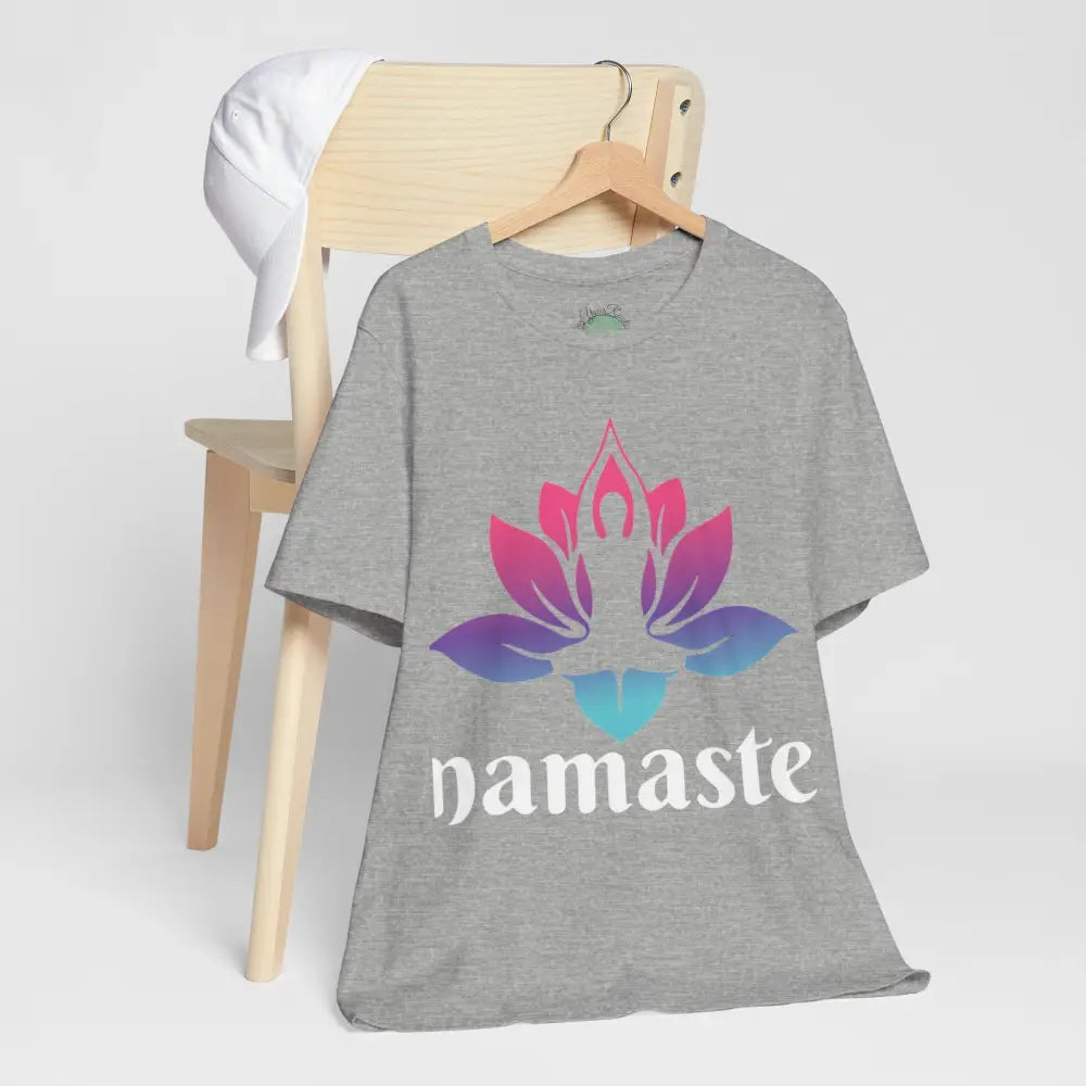 Namaste Lotus Tee — Yoga-Inspired Short Sleeve Shirt - T-Shirt