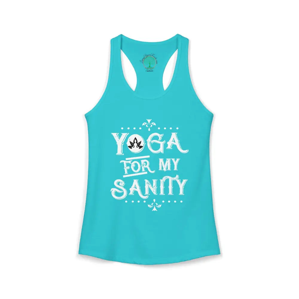 Yoga for My Sanity Racerback Tank — Women’s Yoga Tank Top - XS / Solid Tahiti Blue - Tank Top