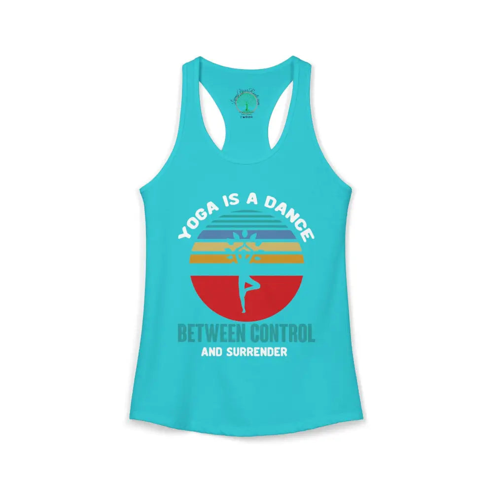 Yoga Is a Dance Racerback Tank — Inspirational Women’s Yoga Tank Top - XS / Solid Tahiti Blue - Tank Top