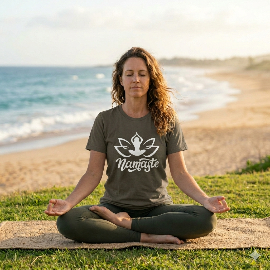Namaste Lotus T-Shirt — Yoga-Inspired Lotus Tee