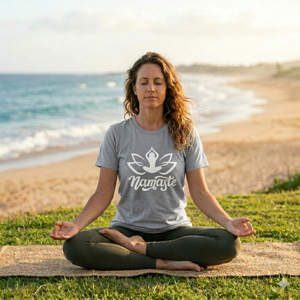 Namaste Lotus T-Shirt — Yoga-Inspired Lotus Tee