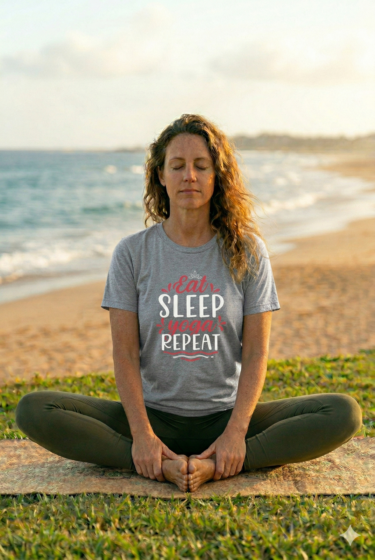 Eat Sleep Yoga Repeat T-Shirt; Yoga Routine Tee