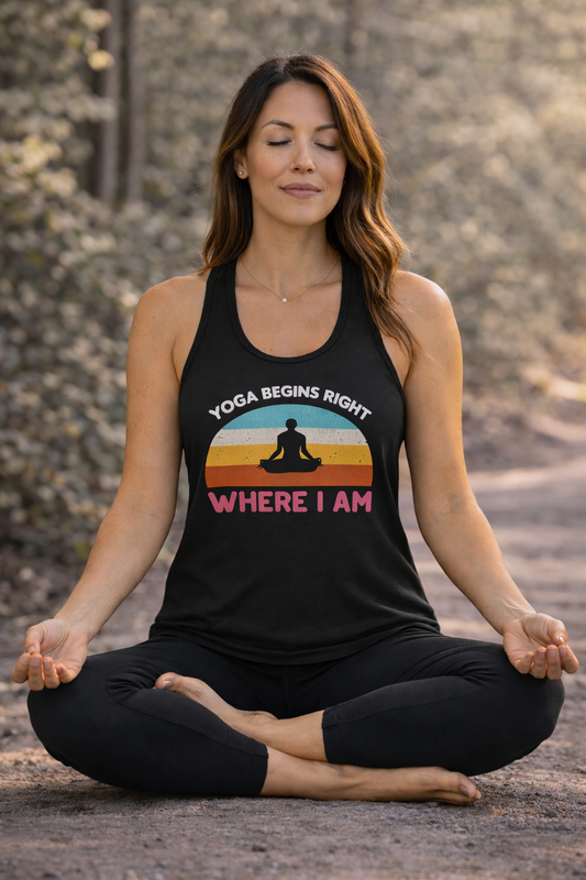 Yoga Begins Right Where I Am Racerback Tank