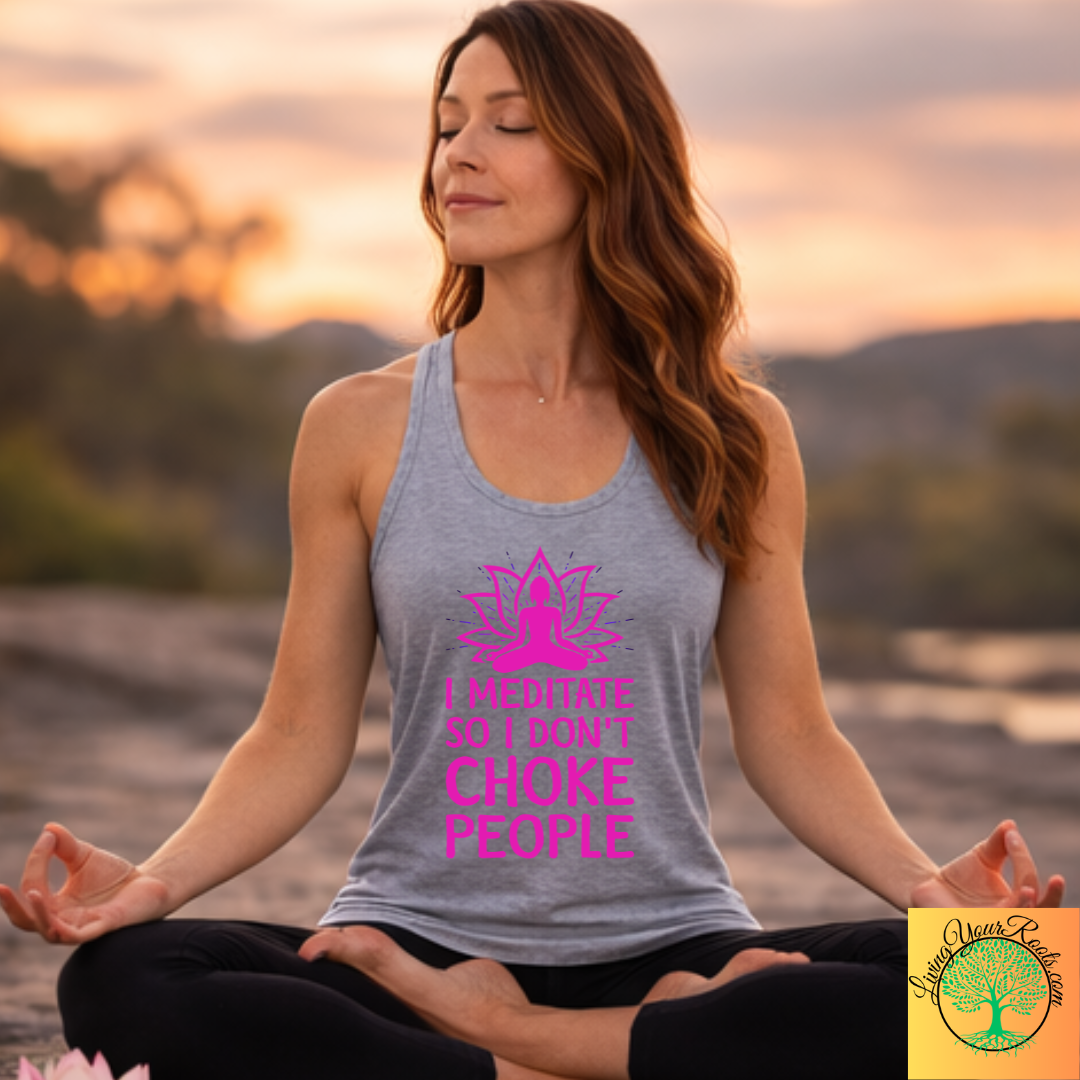 I Meditate So I Don't Choke People - Women's Racerback Tank