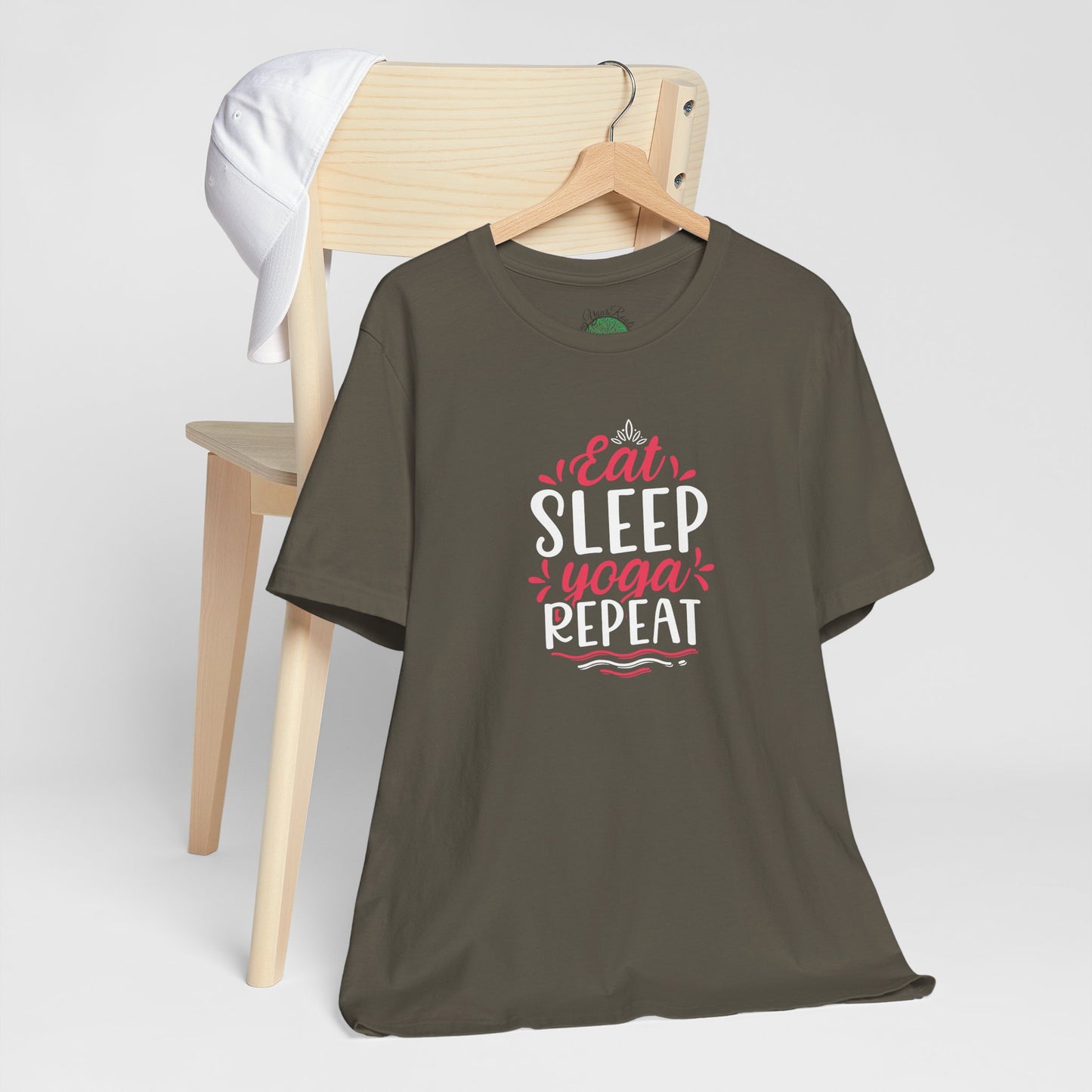 Eat Sleep Yoga Repeat T-Shirt; Yoga Routine Tee