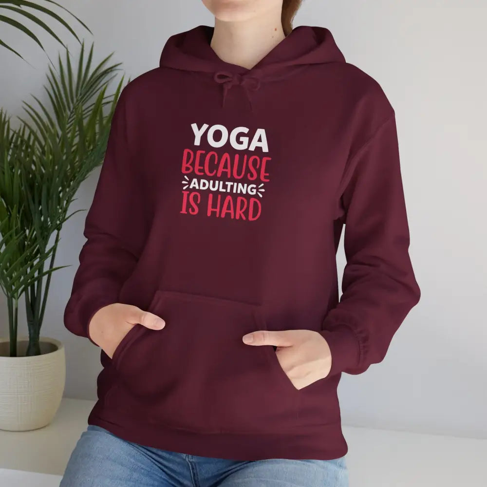 Adulting is Hard Unisex Heavy Blend™ Hooded Sweatshirt - Maroon / S - Hoodie