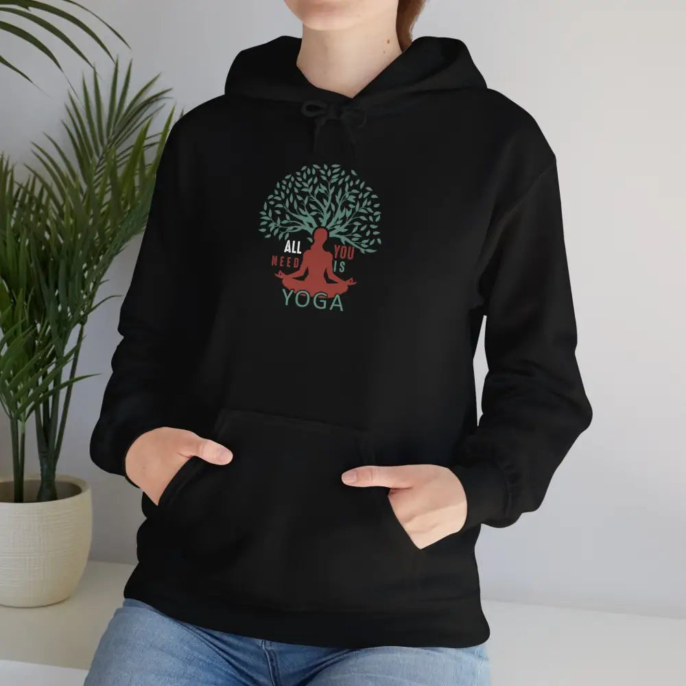 All You Need Is Yoga Heavy Blend™ Hooded Sweatshirt - Black / S - Hoodie