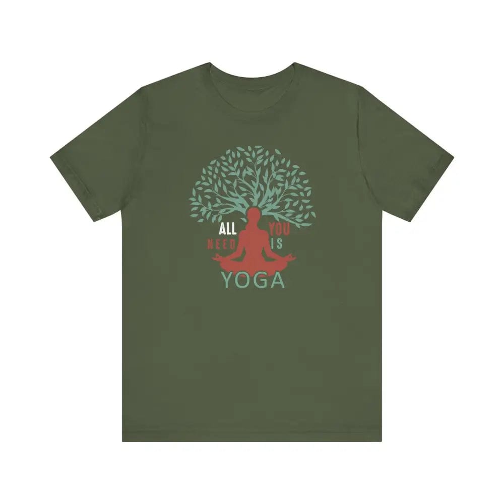 All You Need is Yoga Unisex Jersey Short Sleeve Yoga Tee - Military Green / S - T-Shirt