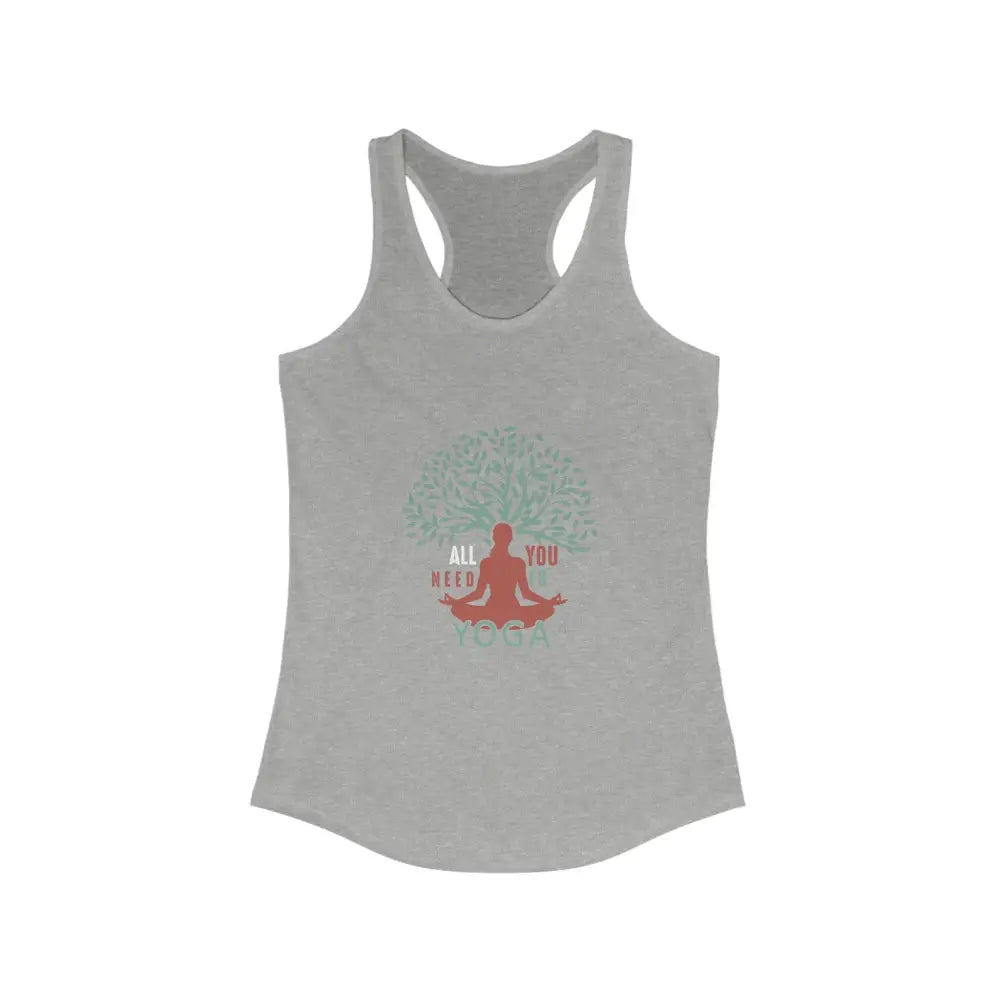 All You Need Is Yoga Women’s Ideal Racerback Tank - Heather Grey / XS - Tank Top