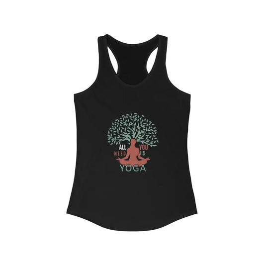 All You Need Is Yoga Women’s Ideal Racerback Tank - Solid Black / XS - Tank Top