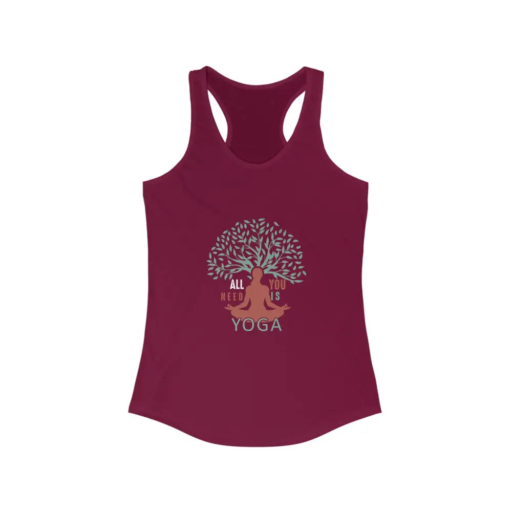 All You Need Is Yoga Women’s Ideal Racerback Tank - Solid Cardinal Red / XS - Tank Top