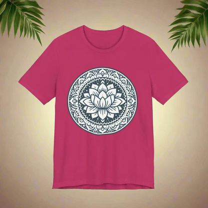 Mandala Lotus Unisex Jersey Short Sleeve Yoga Tee