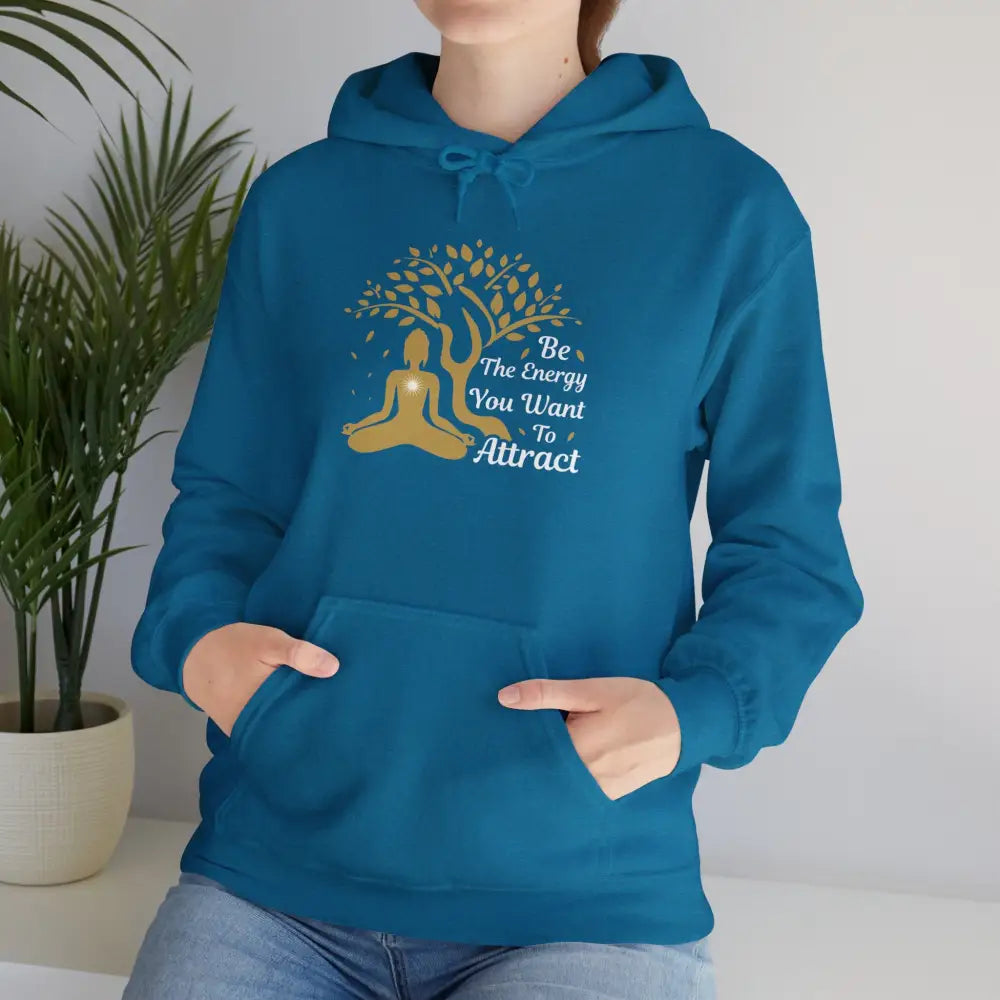 Be The Energy You Want To Attract Heavy Blend™ Hooded Sweatshirt - Antique Sapphire / S - Hoodie