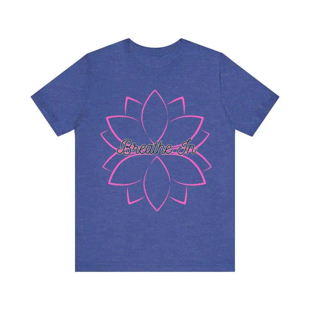 Breathe In Unisex Jersey Short Sleeve Yoga Tee - Heather True Royal / S - T-Shirt