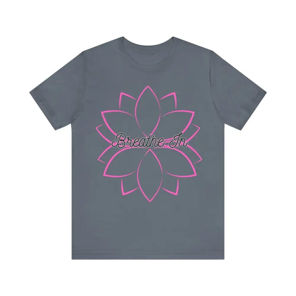 Breathe In Unisex Jersey Short Sleeve Yoga Tee - Steel Blue / S - T-Shirt