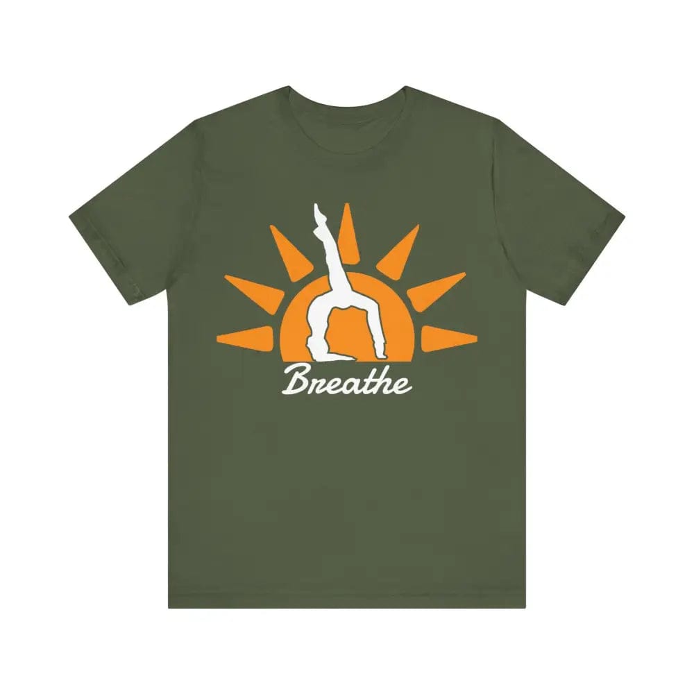 Breathe Unisex Jersey Short Sleeve Yoga Tee - Military Green / S - T-Shirt