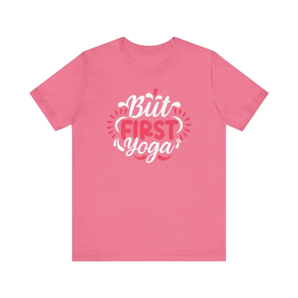 But First Yoga Unisex Jersey Short Sleeve Tee - Charity Pink / S - T-Shirt