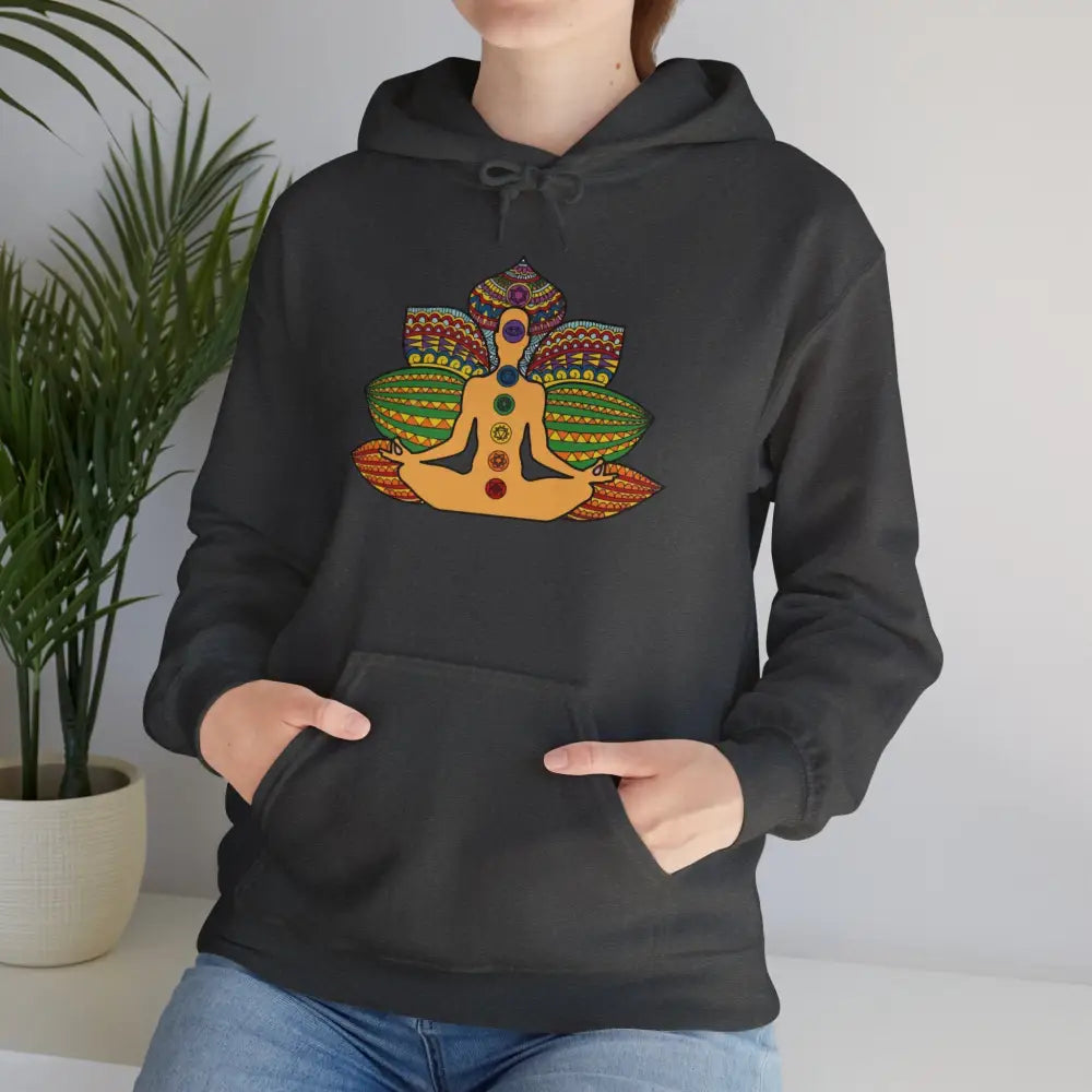 Chakra Heavy Blend™ Hooded Sweatshirt - Dark Heather / S - Hoodie