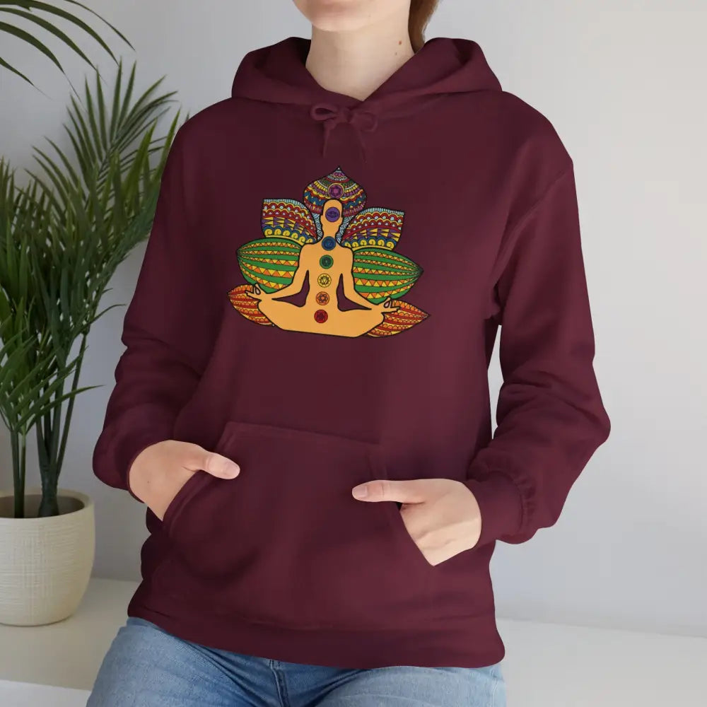 Chakra Heavy Blend™ Hooded Sweatshirt - Maroon / S - Hoodie