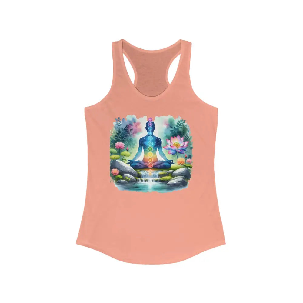 Chakra Lotus Nature Women’s Ideal Racerback Tank - S / Solid Light Orange - Tank Top