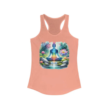 Chakra Lotus Nature Women’s Ideal Racerback Tank - S / Solid Light Orange - Tank Top