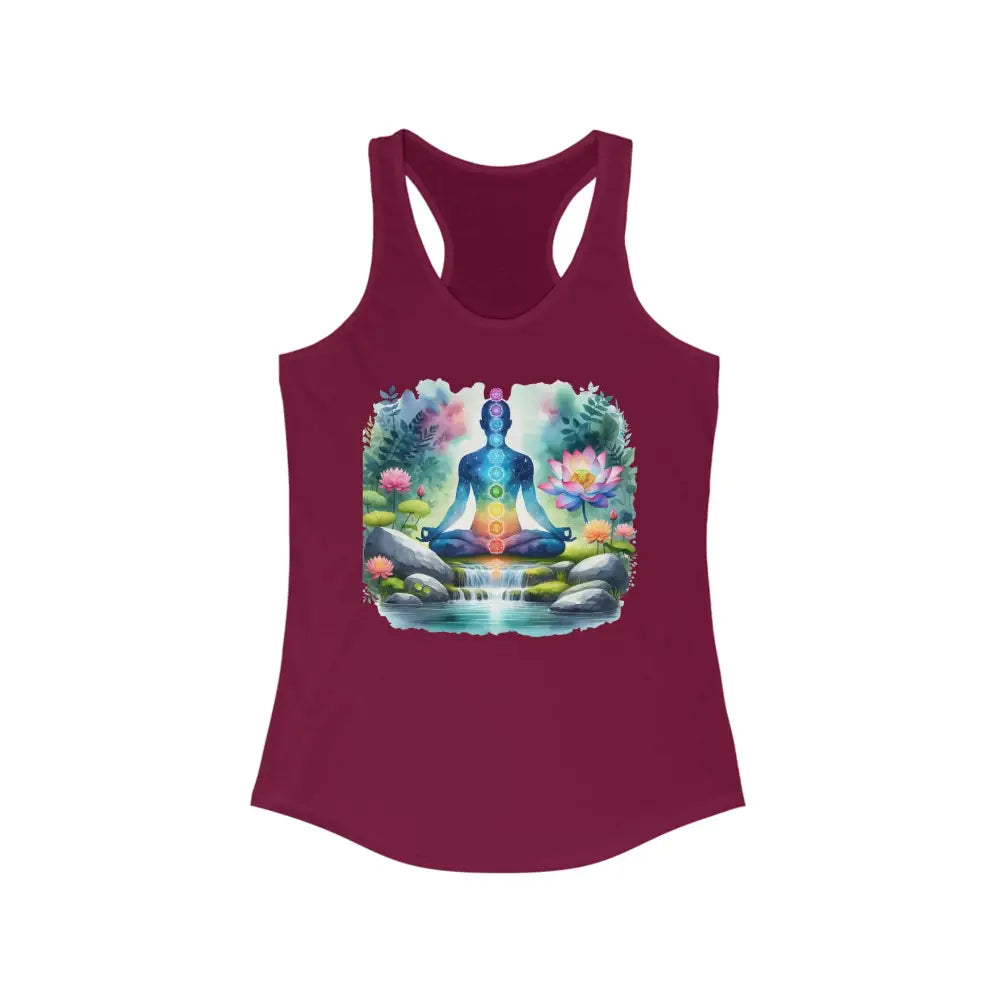 Chakra Lotus Nature Women’s Ideal Racerback Tank - XS / Solid Cardinal Red - Tank Top