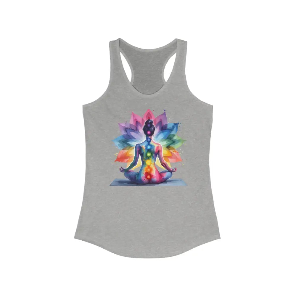 Chakra Lotus Women’s Ideal Racerback Tank - XS / Heather Grey - Tank Top