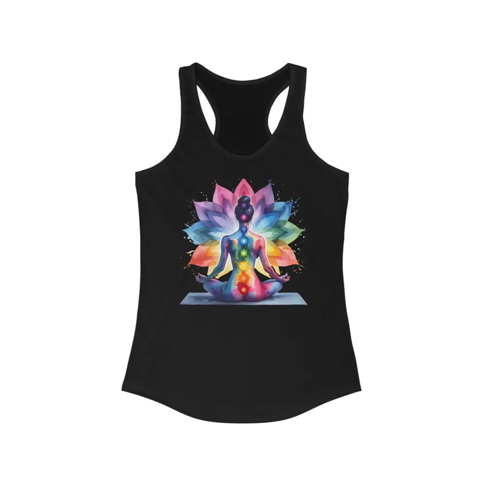 Chakra Lotus Women’s Ideal Racerback Tank - XS / Solid Black - Tank Top