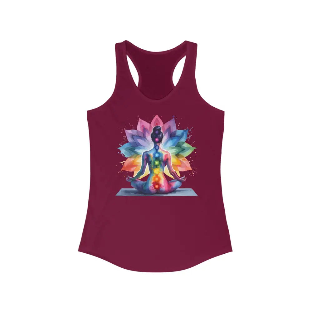 Chakra Lotus Women’s Ideal Racerback Tank - XS / Solid Cardinal Red - Tank Top