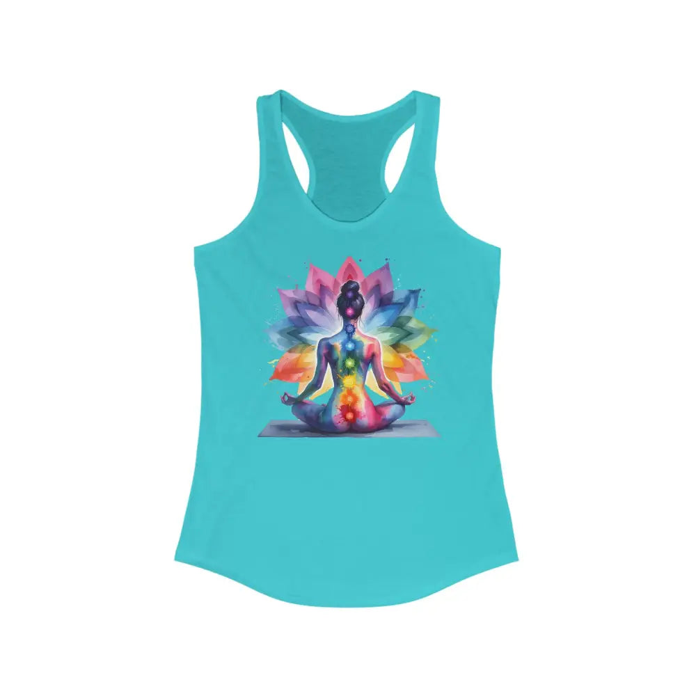 Chakra Lotus Women’s Ideal Racerback Tank - XS / Solid Tahiti Blue - Tank Top