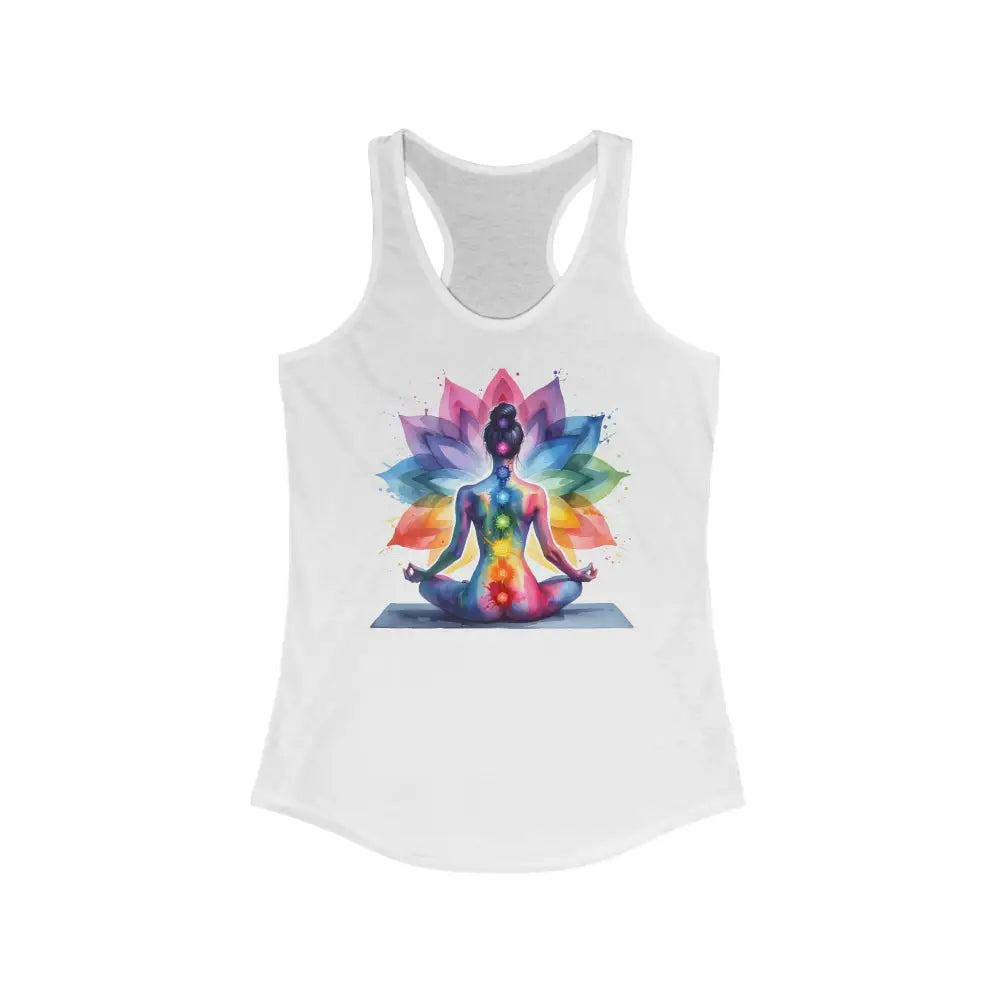 Chakra Lotus Women’s Ideal Racerback Tank - XS / Solid White - Tank Top