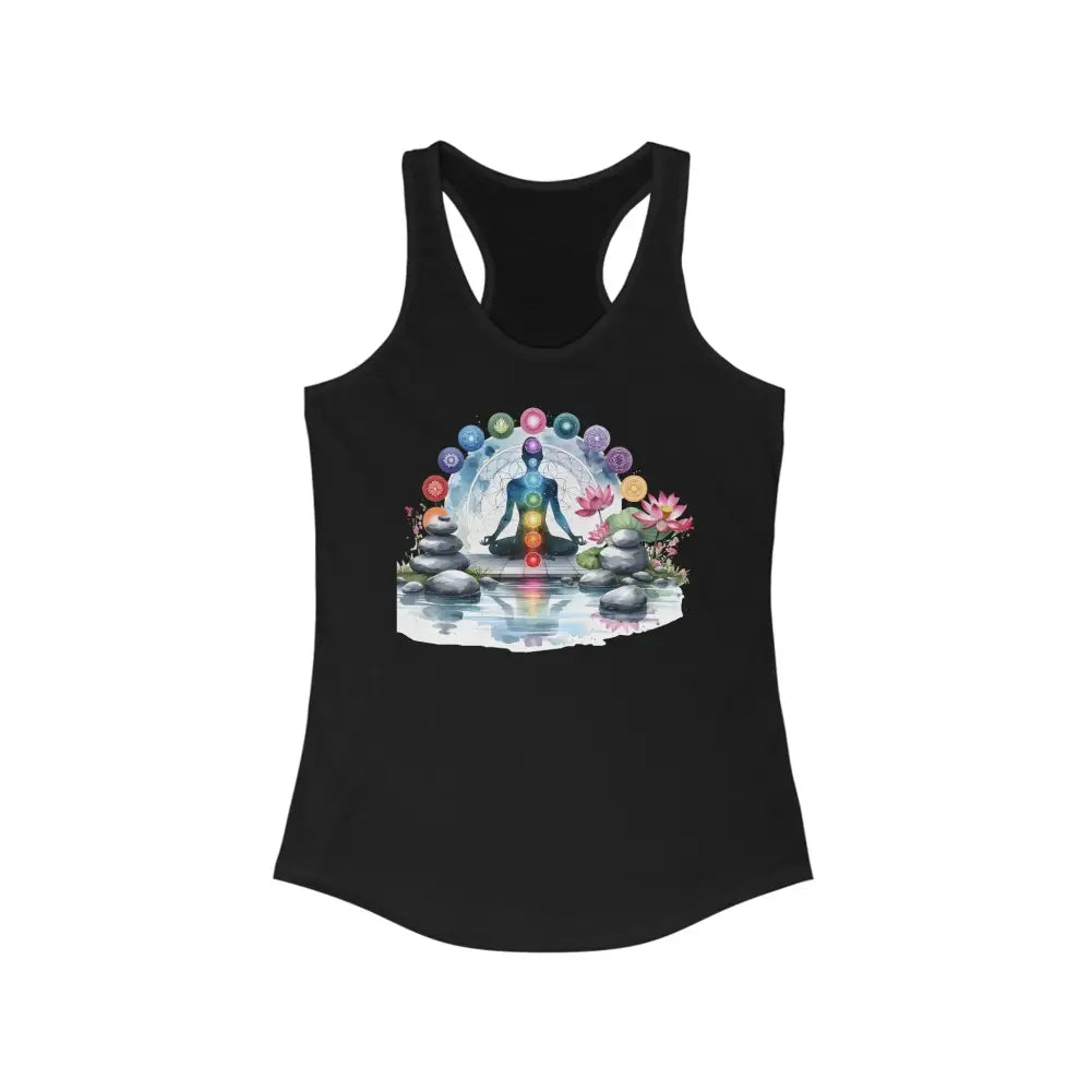 Chakra Water Women’s Ideal Racerback Tank - XS / Solid Black - Tank Top