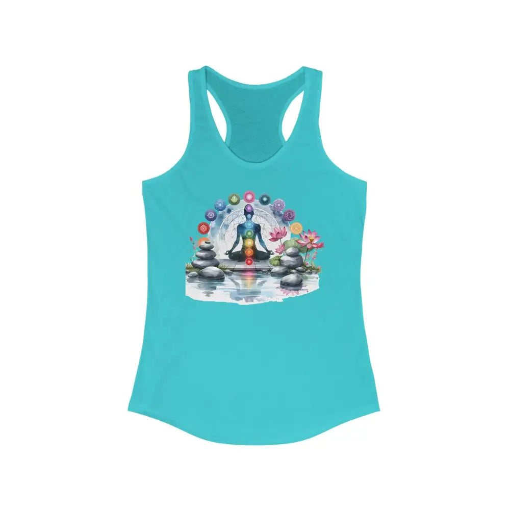 Chakra Water Women’s Ideal Racerback Tank - XS / Solid Tahiti Blue - Tank Top