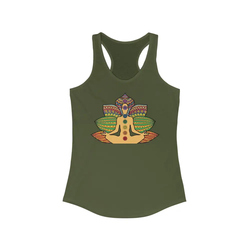 Chakra Women’s Ideal Racerback Tank - Solid Military Green / XS - Tank Top