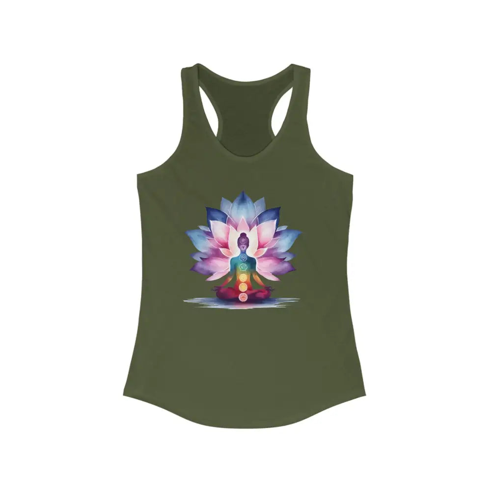 Chakra Women’s Ideal Racerback Tank - XS / Solid Military Green - Tank Top