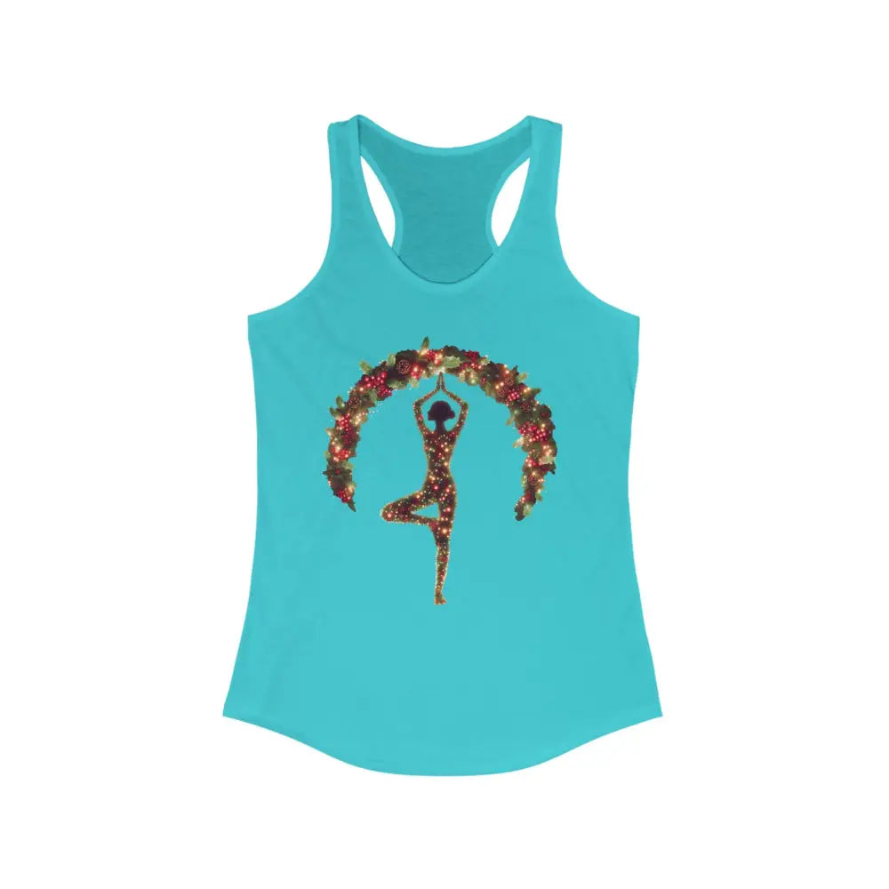 Christmas Yoga Women’s Ideal Racerback Tank - XS / Solid Tahiti Blue - Tank Top