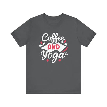 Coffee and Yoga Unisex Jersey Short Sleeve Tee - Asphalt / S - T-Shirt