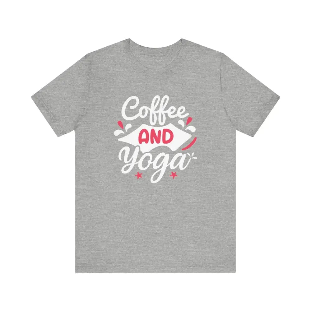 Coffee and Yoga Unisex Jersey Short Sleeve Tee - Athletic Heather / S - T-Shirt