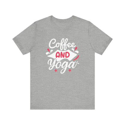 Coffee and Yoga Unisex Jersey Short Sleeve Tee - Athletic Heather / S - T-Shirt