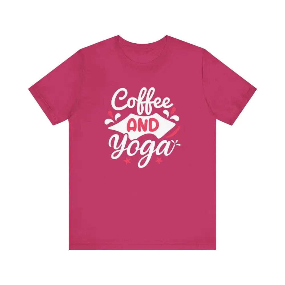 Coffee and Yoga Unisex Jersey Short Sleeve Tee - Berry / S - T-Shirt