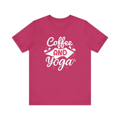 Coffee and Yoga Unisex Jersey Short Sleeve Tee - Berry / S - T-Shirt