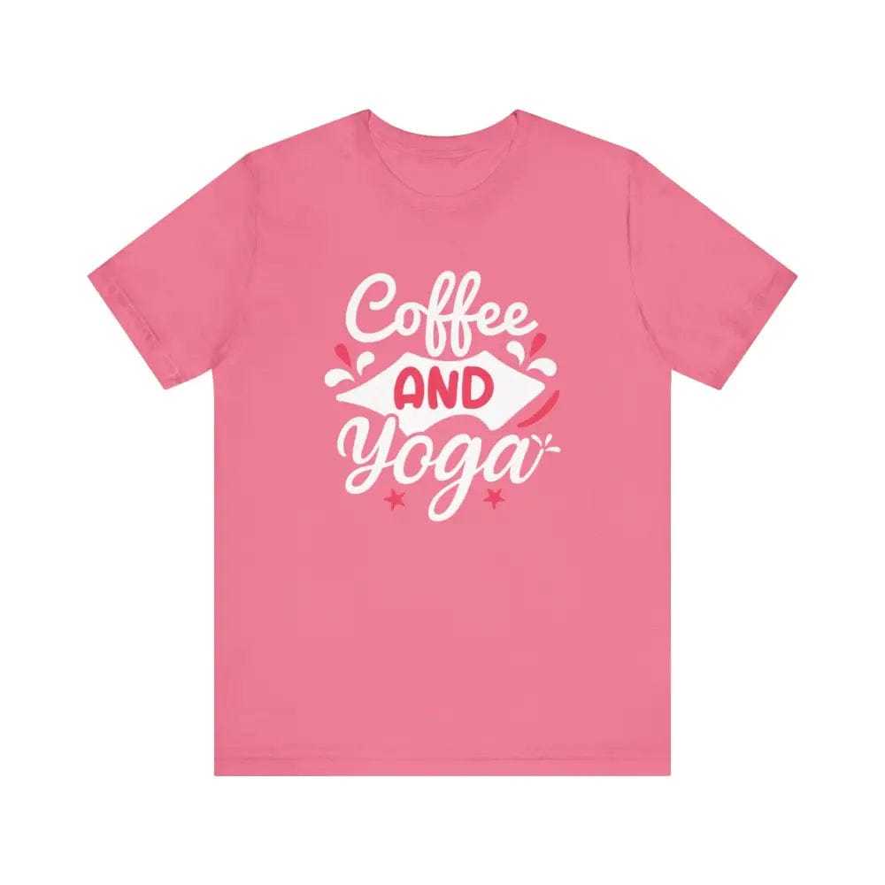 Coffee and Yoga Unisex Jersey Short Sleeve Tee - Charity Pink / S - T-Shirt