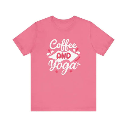 Coffee and Yoga Unisex Jersey Short Sleeve Tee - Charity Pink / S - T-Shirt