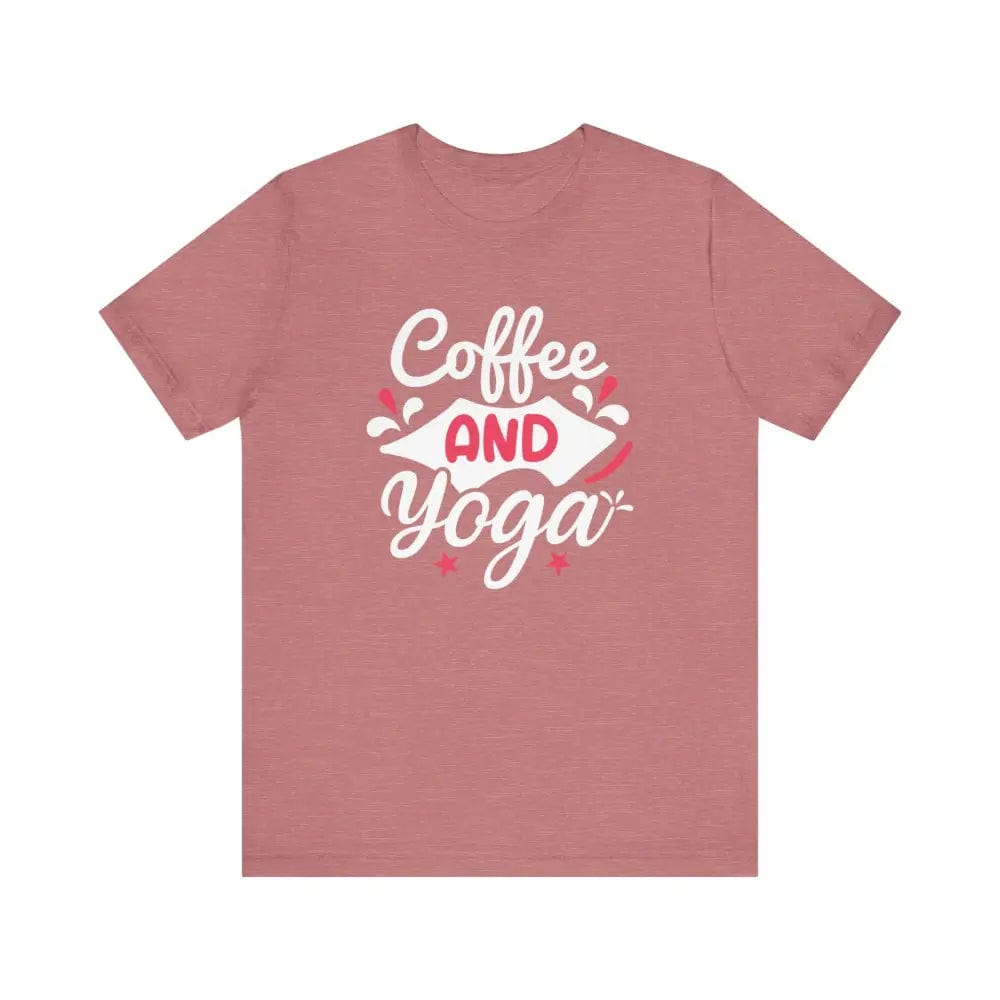 Coffee and Yoga Unisex Jersey Short Sleeve Tee - Heather Mauve / S - T-Shirt