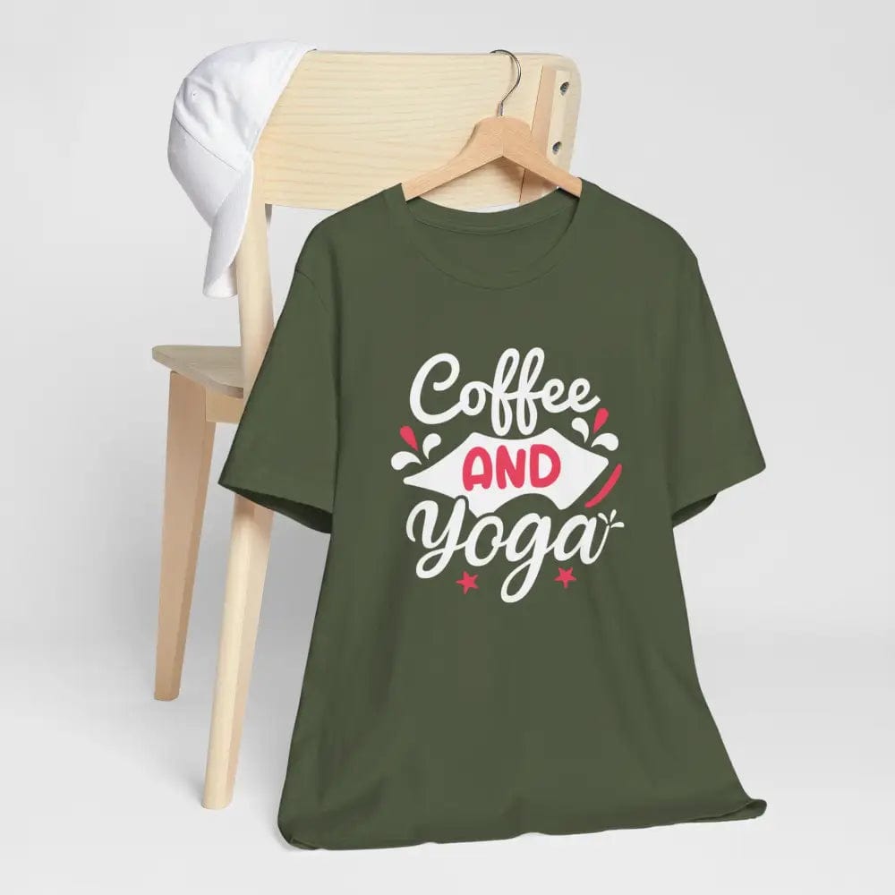 Coffee and Yoga Unisex Jersey Short Sleeve Tee - T-Shirt