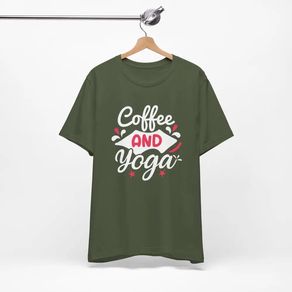 Coffee and Yoga Unisex Jersey Short Sleeve Tee - T-Shirt