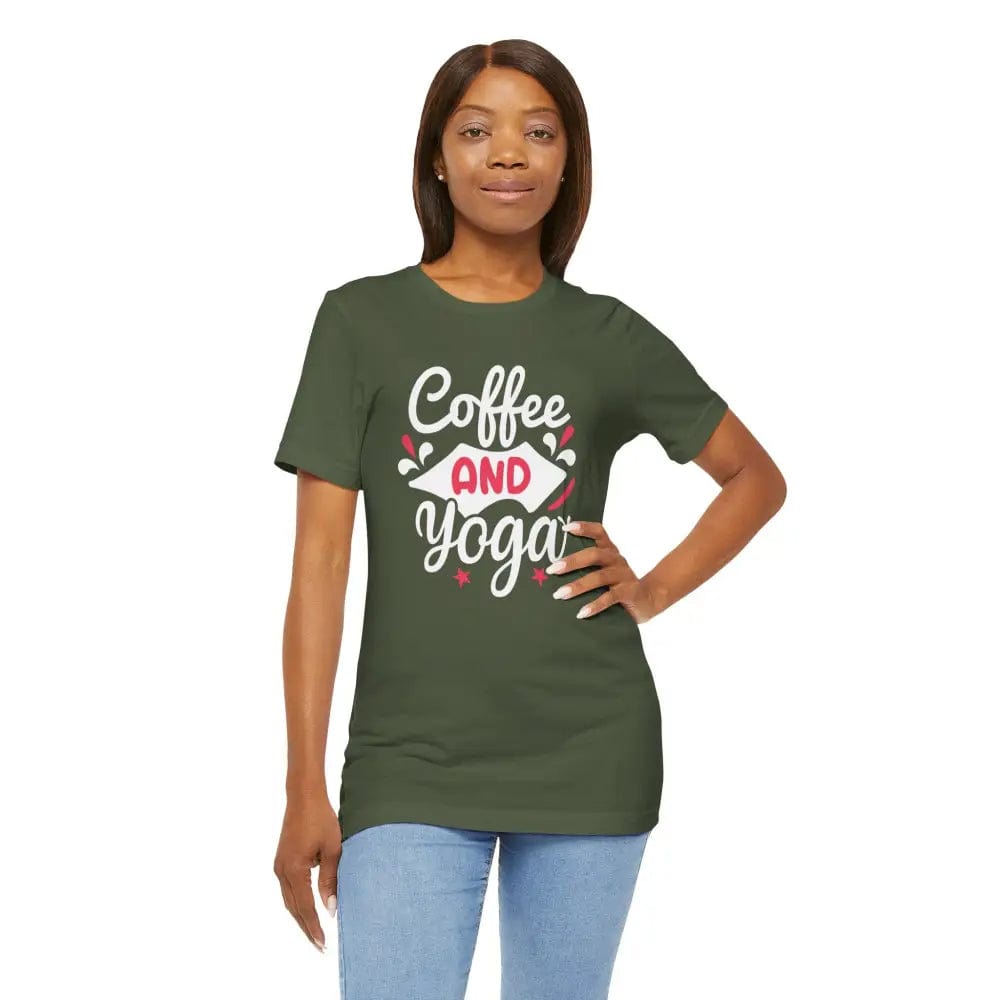 Coffee and Yoga Unisex Jersey Short Sleeve Tee - T-Shirt