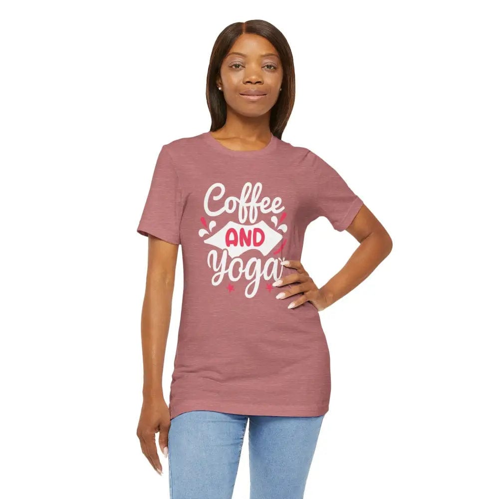 Coffee and Yoga Unisex Jersey Short Sleeve Tee - T-Shirt