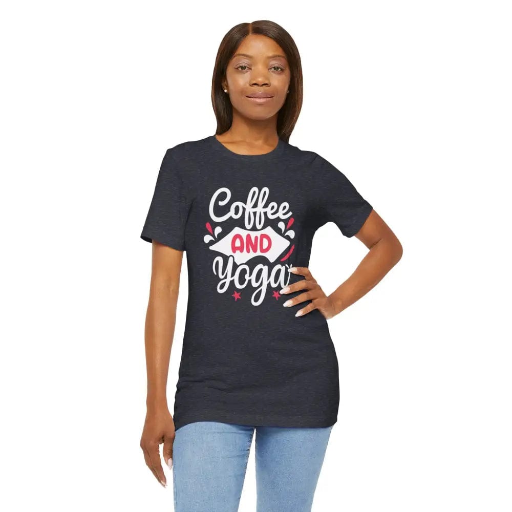 Coffee and Yoga Unisex Jersey Short Sleeve Tee - T-Shirt