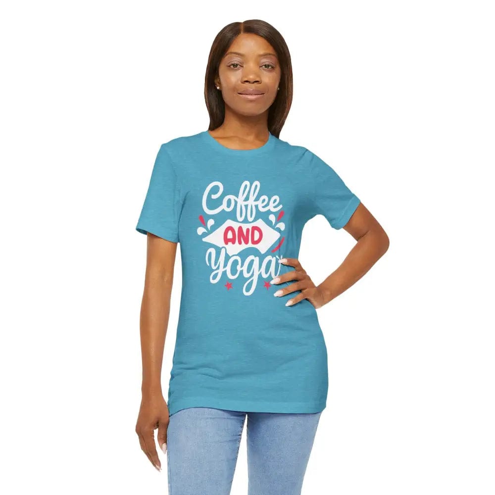 Coffee and Yoga Unisex Jersey Short Sleeve Tee - T-Shirt